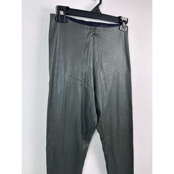 Commando women's large green faux leather high waisted pull on leggings pants - Picture 2 of 7